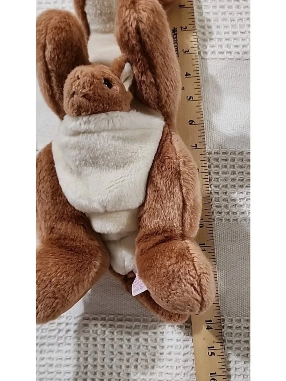 VTG TY Kangaroo‎ With Baby Plush POUCH The Beanie Buddies Collection 14